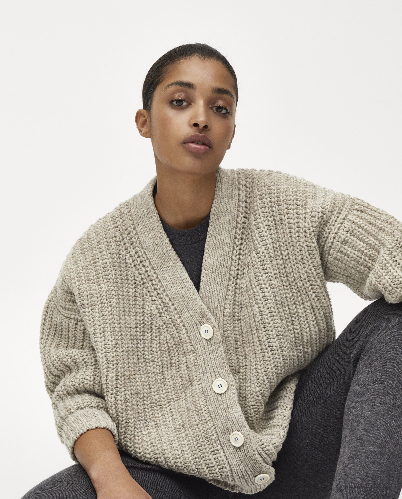 Cardigan Woman No19 Mist - babaà knitwear