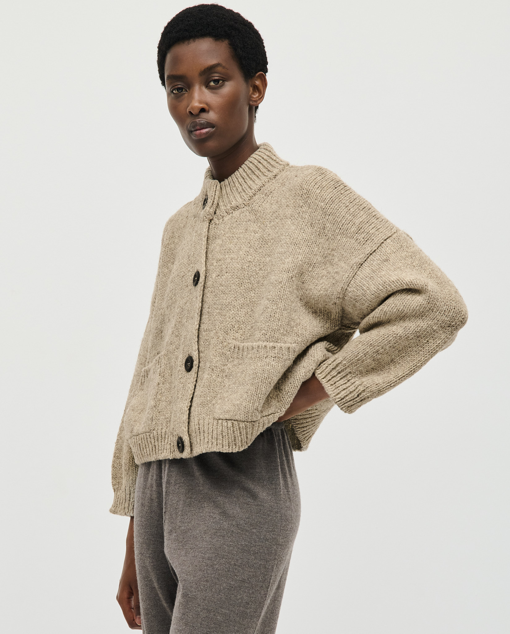 abyts BOA MELANGE CARDIGAN サイズ3 MOCHA 美品 BOA MELANGE CARDIGAN – ABYTS