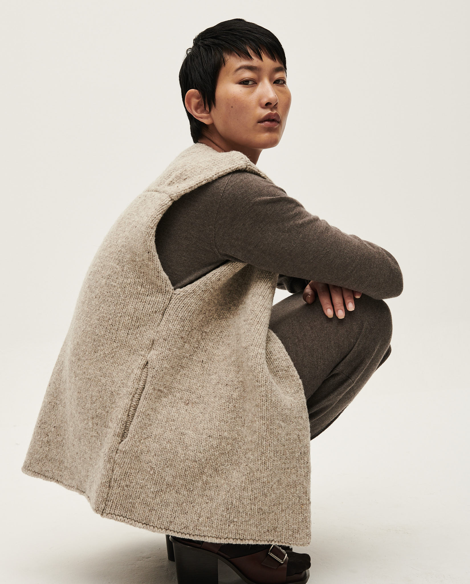 トップス babaco / GIMA VEST vest no83 mist – babaà
